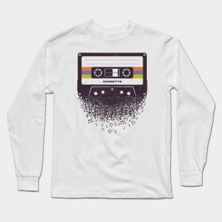 Cassette Swan Song Musical Notes by Tobe Fonseca Long Sleeve T-Shirt